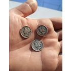 США 10 центов ( дайм) 1936,1944,1945 года ,серебро 900 пробы