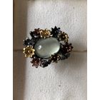 Кольцо Пренит природный 12 карат Серебро авторский дизайн !