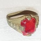 Перстень старинный с крсной вставкой  (3)