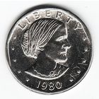 1 доллар США 1980 год Сьюзен Б. Энтони (без знака МД) _состояние aUNC/UNC