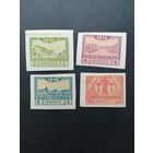 Польша 1918 Полная серия марок "Przedborz" выпуск 26.02.1918 без перфорации "Виды и гербы города" (чистые* с наклейками) Mi.3С-6С каталог 280.00 евро