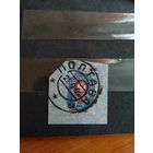 1904 Россия Загорский 77 вертикальное верже вырезка с гашением Полтава герб (1-1)