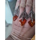 Серьги и кулон СССР серебро.