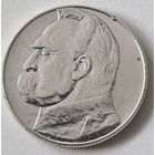 10 злотых 1937  год.  Польша, Пилсудский.