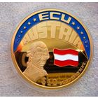 10 долларов 2001 Либерия. Австрия. Моцарт. Австрийский гимн. ECU.