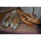 Босоножки-Балетки женские_2 пары_б.у._всё видно на фото_100%_Кожаные_Прекрас но подойдут новой хозяйке на 37 размер!