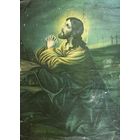 Старинная литография Иисус Христос