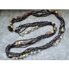 Длинные бусы, чешское стекло и бисер, под реставрацию.