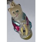 Ёлочная игрушка Мишка Музыкант (Квартет, Сэр Медведь), стекло. СССР