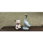 Композиция: гусь (фарфор) свинье (материал: не знаю) - не товарищ!