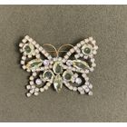 Брошка - Бабочка (2) из уранового стекла . Чехия