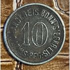 Монета 10 пфеннигов 1918 год. Бонн и Зигкрейс. Веймарская республика.