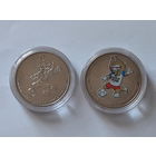 2018. Россия. Комплект (2 шт.). 25 рублей. XXI Чемпионат Мира 2018. Россия. /талисман/.