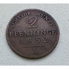 Пруссия 2 пфеннига, 1852  1-15-32