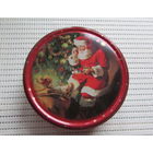 Жестяная банка, Дания, диам. 13 см, Новый год, Санта Клаус