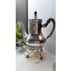 Заварник серебряный с серебряной подставкой под свечу для поддержания температуры. Редкая форма. Сервиз. Клейма