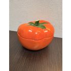 Винтажная фарфоровая шкатулка, сахарница или масленка в форме помидора,СССР.