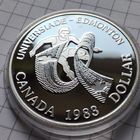 1 доллар Канады 1983 года. 12  Уневерсиада в Эдмонтоне. Серебро.