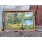 С рубля! Пейзаж Берёзы СССР. ДВП масло. 95 на 60