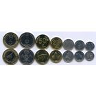 Мальдивы НАБОР 7 монет  2008-2017 UNC