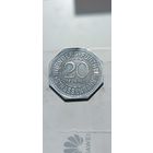 20 пфеннигов 1921 года (нотгельды) Германия  Нюрнберг Частный выпуск - Нюрнбергский трамвай Питер Вишер. 33