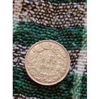 Швейцария 1/2 франка 1945 серебро