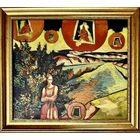 Кищенко А.М.Народ.худ; "Ожидание";83,5/74см. с учетом рамы;ДВП/масло