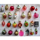 Набор елочных мини-игрушек, 25 шт одним лотом. Стекло, СССР