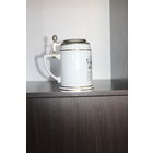 Фарфоровый пивной бокал, с металлической крышкой, клеймо, ZINN, Германия.