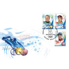 Медалисты XXI зимних Олимпийских игр в Ванкувере (гашение Минск) КПД Беларусь 2010