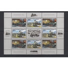 Поезда Беларусь 2006 Малый лист коллекционных марок Железнодорожные станции Беларуси и паровозы