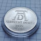 5 марок ФРГ 1971 года .500- летие со дня рождения Альбрехта Дюрера  .Серебро.