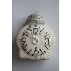 Елочная игрушка "Часы". "Будильник". Пенопласт.