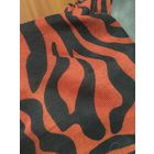 Шаль шарф палантин зебра кирпичный с чёрным Очень большая 200 х 80