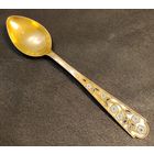 Ложка чайная. Серебро 875. Вес 24 грамма. Позолота.