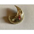 Брошь Перышко винтаж Германия брашировка по металлу