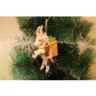 Ёлочная игрушка папье-маше, "Козёл с капустой".