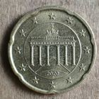 Германия 20 евроцентов 2020 г. отметка мд "G" - Карлсруэ , KM# 255