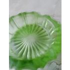 Пепельница -блюдце зеленоватое граненое  60-х годов СССР