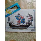 Модель из бумаги Североевропейский дромон 1990 г Минск СССР Сделай сам корабль Раритет в коллекцию