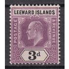 140.BrKCI. Великобритания. Колонии. Подветренные острова. Стандарт. Эдуард VII. 1902 г. 3P. Mi.#24(*).