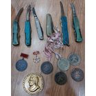 Медали, ножи, значок с 1 рубля!