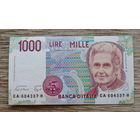 Werty71 Италия 1000 лир 1990 (1990 -1993) UNC банкнота Мария Монтессори Дети в Школе