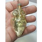 Ёлочная игрушка  - Сова . СССР  . Стекло .