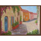 Картина маслом "Старый город". Холст на картоне 40х30 см