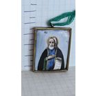 ИКОНА СВЯТОЙ СЕРГИЙ  ФИНИФТЬ 19 ВЕК