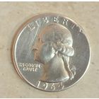 С рубля без мц! 25 центов 1964 США серебро