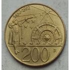 Сан-Марино 200 лир 1992 г. 500 лет открытию Америки. В холдере