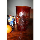 ВАЗА ИНТЕРЬЕРНАЯ СТАРАЯ 60 ГОДА ЦВЕТНОЕ СТЕКЛО