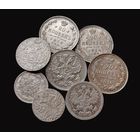 8 СЕРЕБРЯНЫХ МОНЕТ РОССИЙСКОЙ ИМПЕРИИ ( НИКОЛАЙ II , НИКОЛАЙ I )